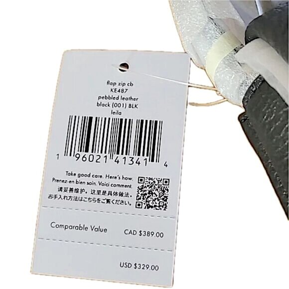 Kate Spade Leila Mini Zip Leather Crossbody Bag in Black NWT $329 - Picture 12 of 12